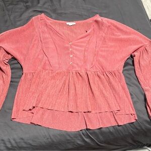 Buckle Blouse with Button Detail